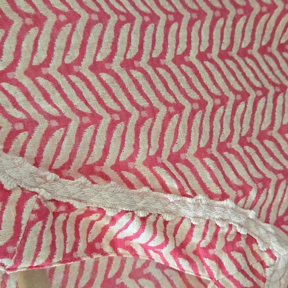 Vineyard Vines Girls Bright Pink/Pale Pink Elbow Sleeve Tunic Lace Trim, size 14 - Picture 7 of 8